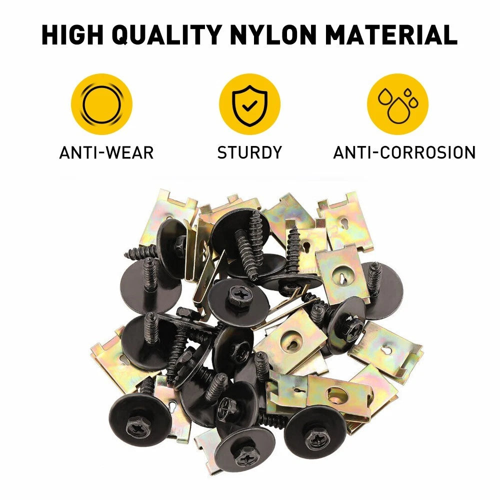 Car Engine Under Cover Splash Shield Bumper Body Bolts Guard Fastener U-nut Clip
