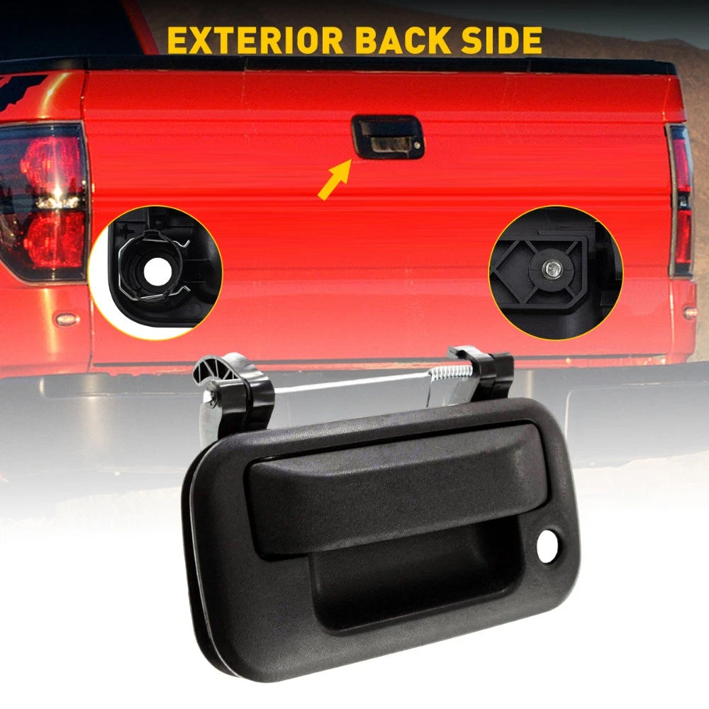 Black Exterior Tailgate Door Handle Fit F-150 Truck 2004-2014 Ford With Keyhole
