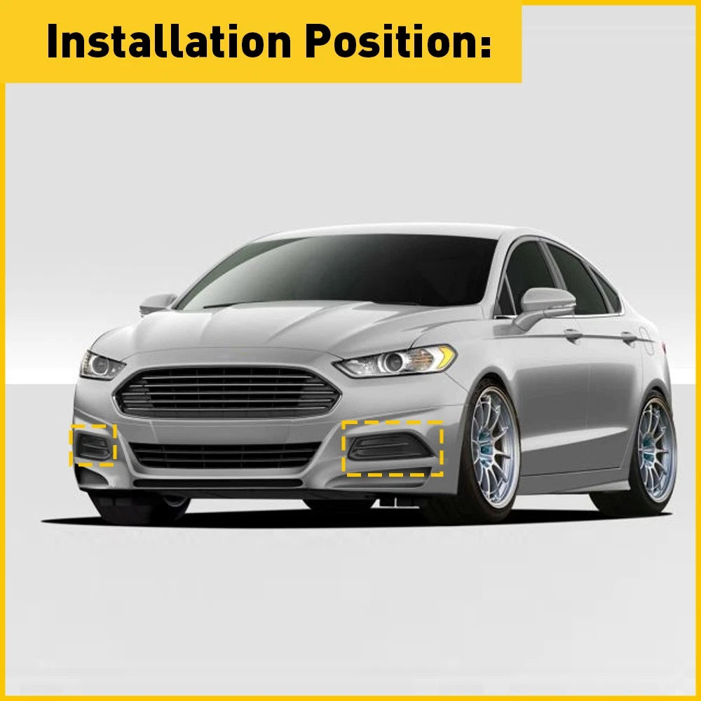 Front Bumper Fog Insert Left+Right Light Fit Cover For 2013-2016 Ford Fusion