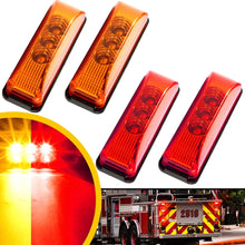 Load image into Gallery viewer, 4pcs Lights 3-LED Trailer Marker Truck Clearance Side Light Waterproof Red Amber