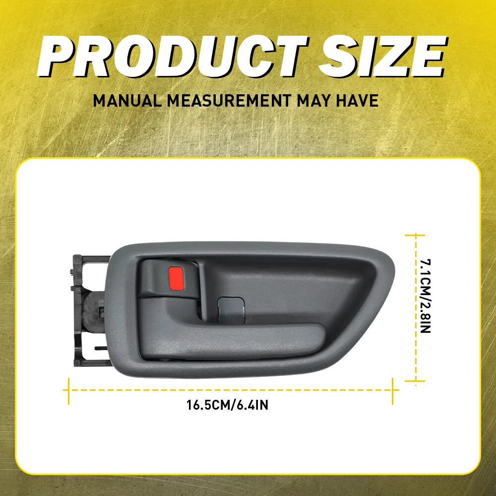 4x Gray Inner Door Handle + Bezel Fit 2004-2006 Toyota Tundra Pickup Crew Cab
