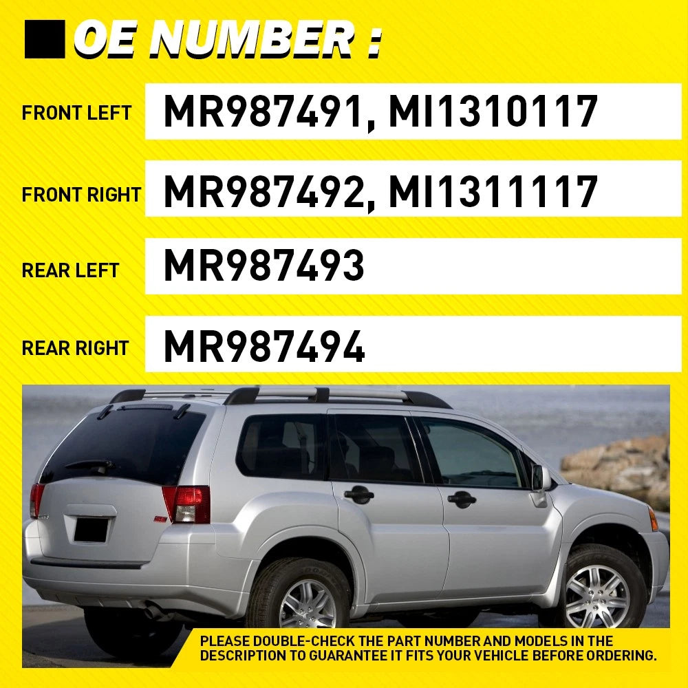 Outer Door Handle Black For 2004-2011 Mitsubishi Endeavor Front Rear Left Right