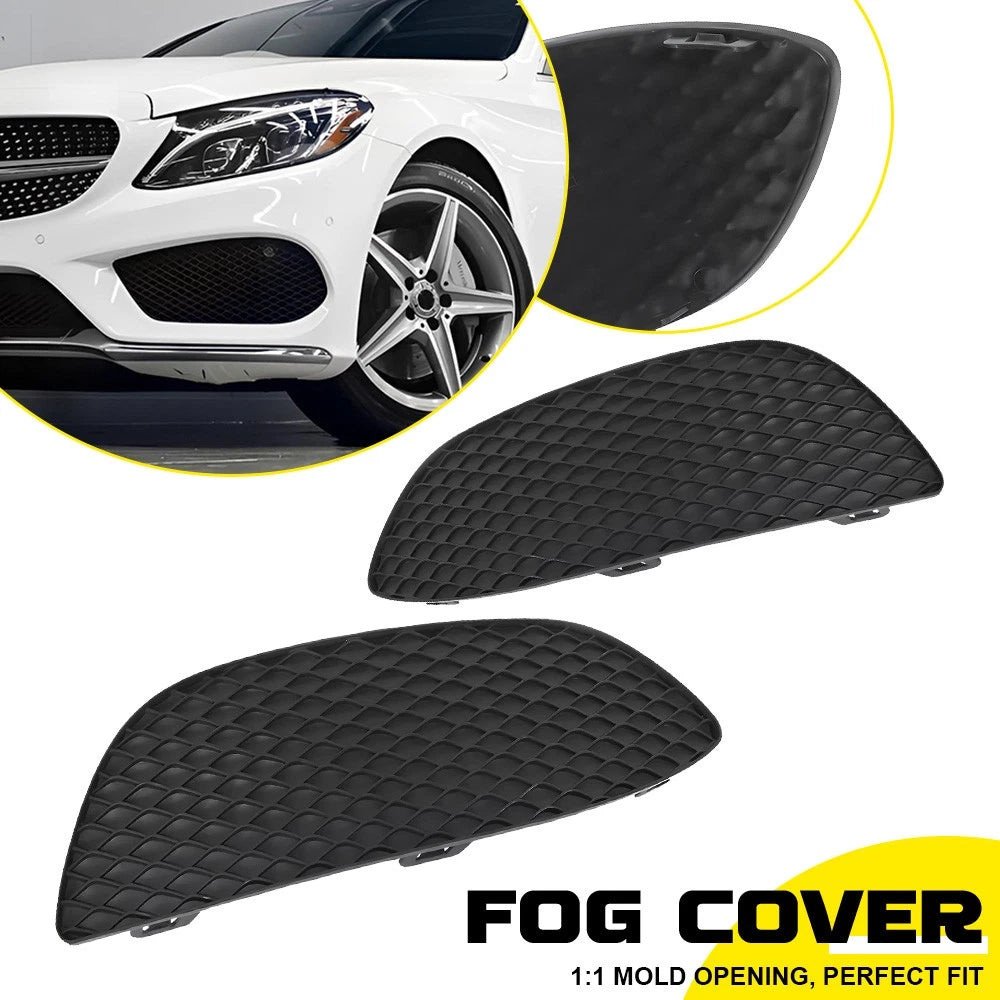 Front Left Right Bumper Fog Light Cover Grille for Mercedes Benz C300 2015-2018