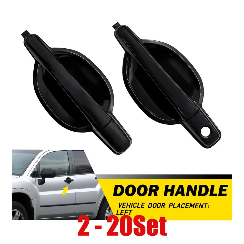 2-2X Black Outside Door Handle for 2004-2011 Mitsubishi Endeavor Front&Rear Left
