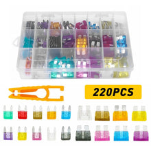 Load image into Gallery viewer, 220Pcs Car Assorted Auto Fuse Replacement regular fuses size blade ATO ATC ATM