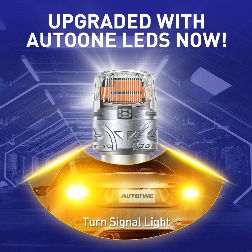 Pair 1156 Amber LED Turn Tail Signal Light Bulb Error Free SMD Silver BRS Bright