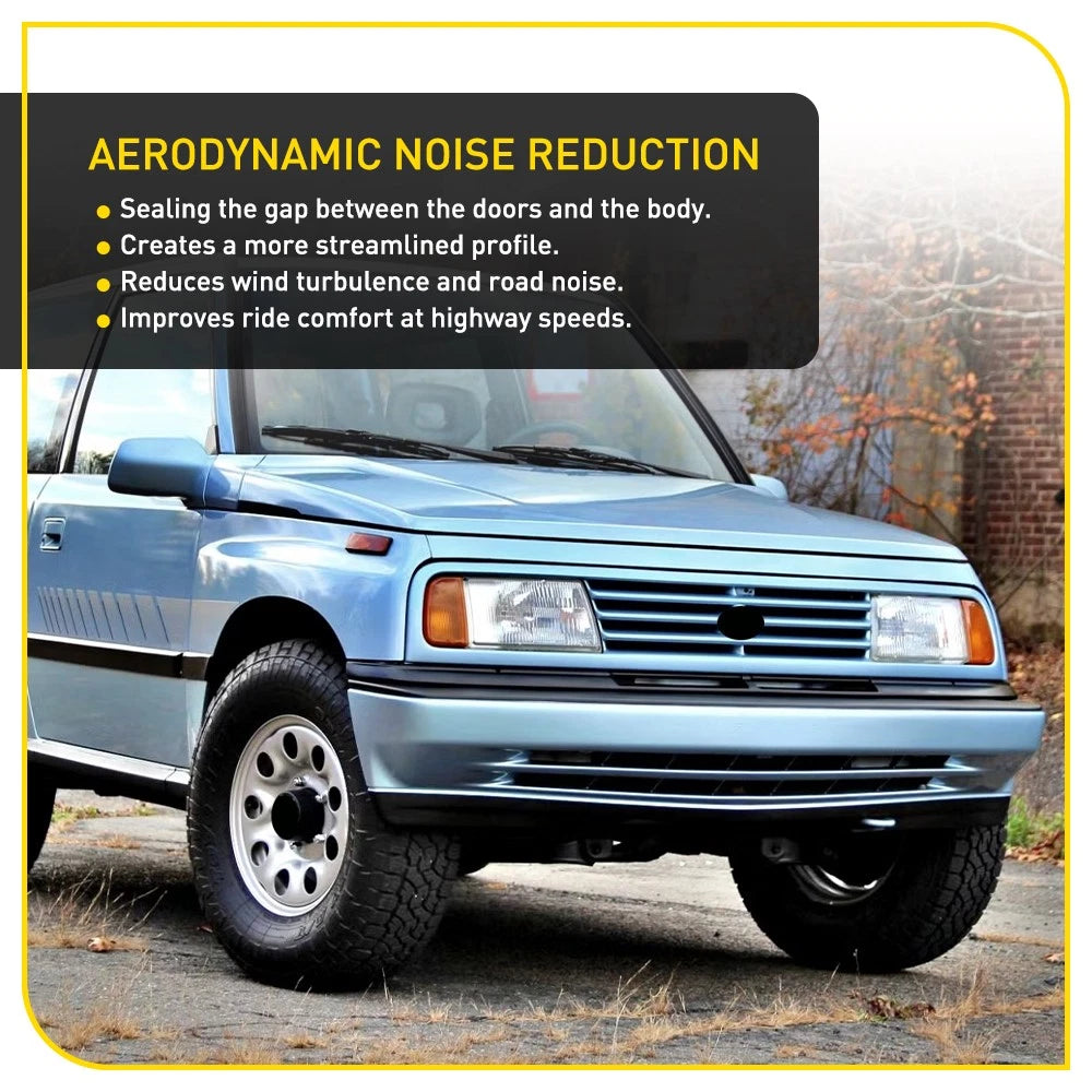 For 1989-1998 Chevrolet Tracker Door Window Weather Sealing Belt Strip Trim Pair
