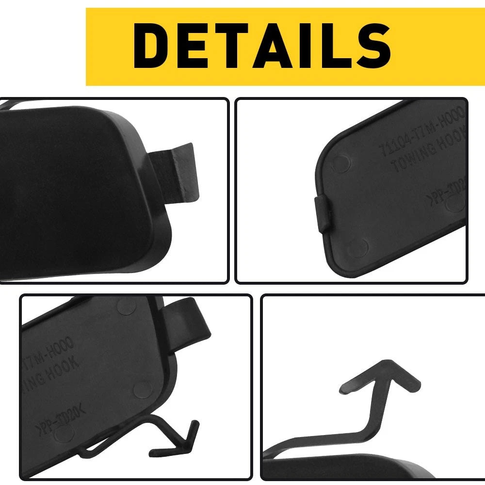 Front Tow Eye Hook Cover Cap Black For Honda 71104-T7M-H00 2019-2021 HR-V