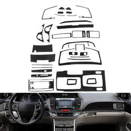 31Pcs Carbon Fiber Front Full Interior Kit Cover Trim For 2013-2017 Honda Accord