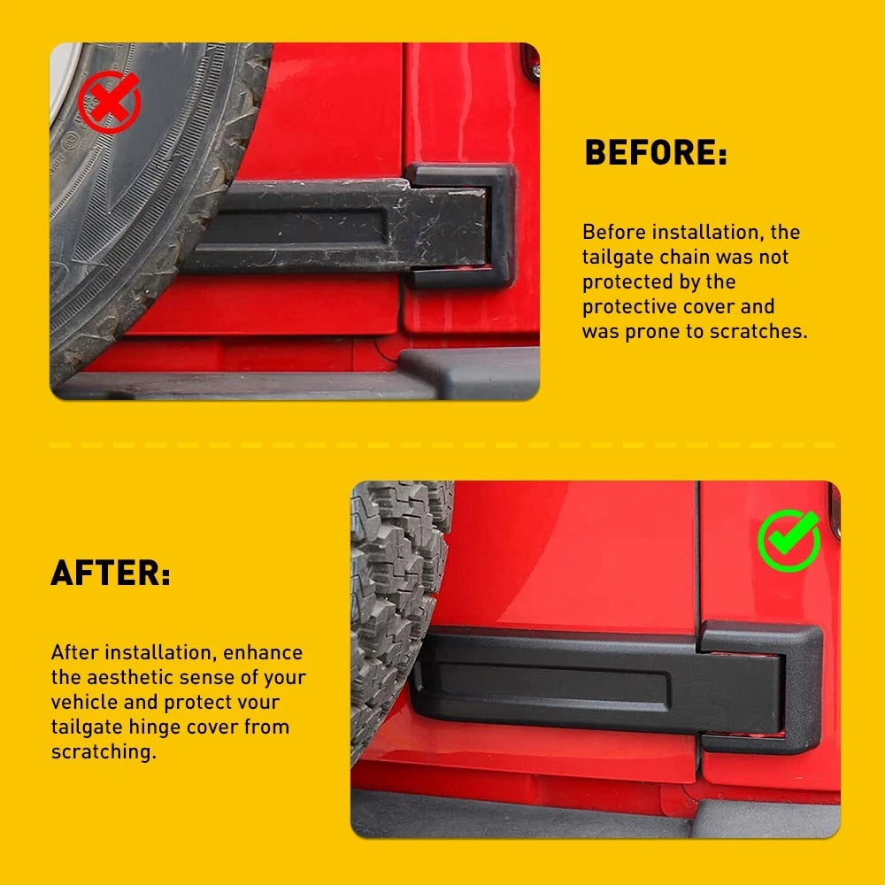 Tailgate Hinge Covers Trim For 2007-2018 Jeep JK Wrangler 55397091AC, 55397092AC