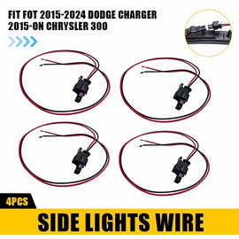 4PCS Side Marker Light Connector Pigtail Wire Harness For 2015-on Chrysler 300