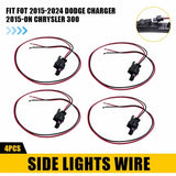 4PCS Side Marker Light Connector Pigtail Wire Harness For 2015-on Chrysler 300
