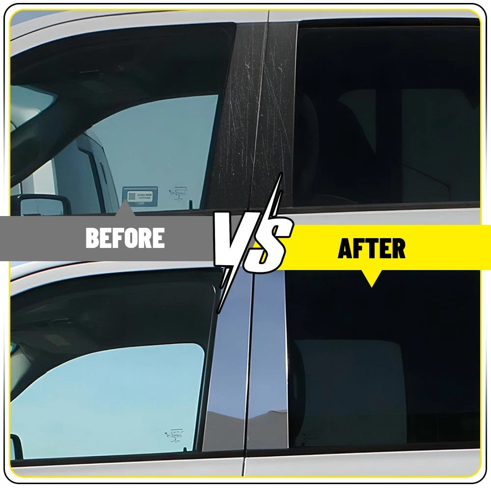 6PCS Chrome/Black Pillar Posts Window 2004-2015 Door for Nissan Titan Crew Cab