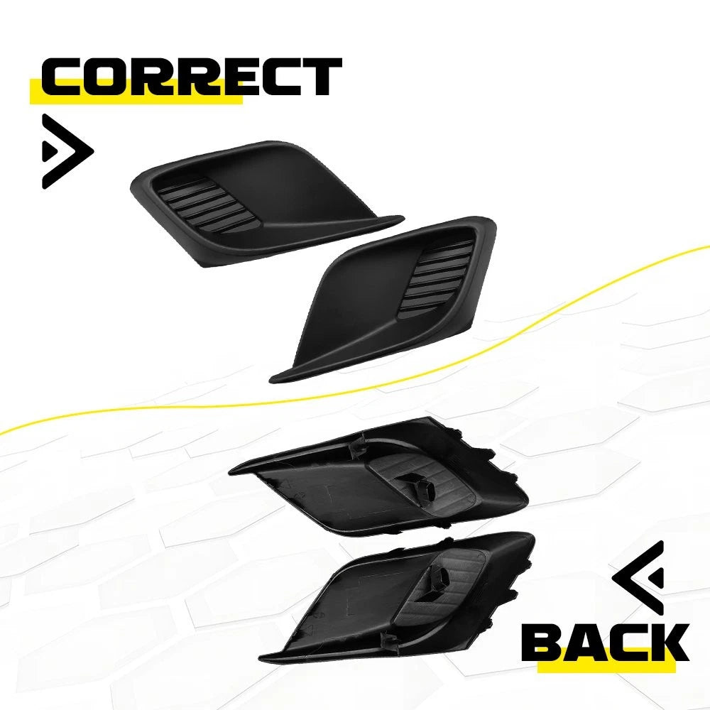 2-20 Front Left Right Fog Light Hole Lamp Bezel Trim Black for 2014-2016 Mazda 3