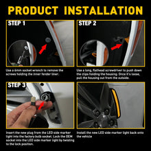 Load image into Gallery viewer, Fit Dodge Charger 2015-2021 Widebody Side Front LED Smoked Marker Light Amber