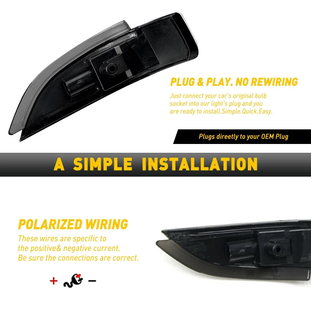 Side Dynamic Left+Right Mirror Turn Light Signal for 2012-2017 Toyota Camry XV50