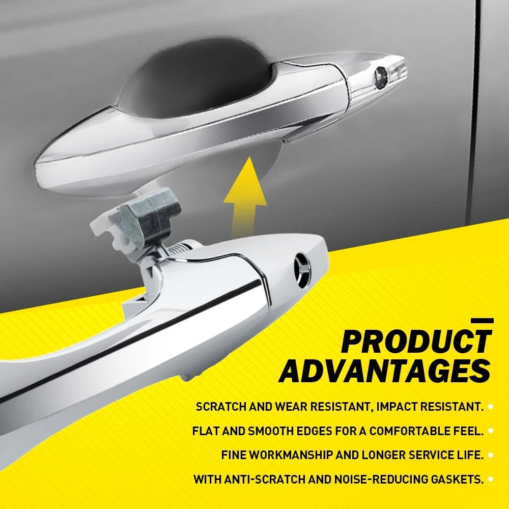 Chrome ABS 2-20X Door Handle Outer Front+Rear for 2007-2013 Acura MDX Base Left