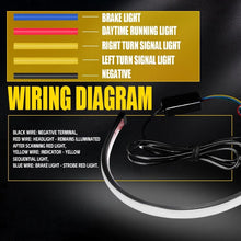 Load image into Gallery viewer, 1PCS Motorcycle LED Strip Flowing Light Brake Turn Signal Tail Red+Amber Lamp