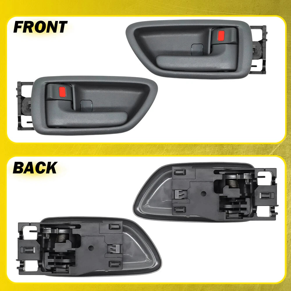4x Gray Inner Door Handle + Bezel Fit 2004-2006 Toyota Tundra Pickup Crew Cab