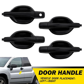 Left Right Rear Front Black Outer Door Handle for 2004-2011 Mitsubishi Endeavor