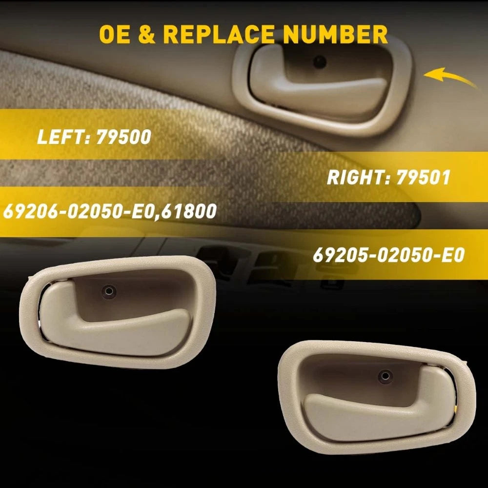 1/2x for Toyota Corolla Outdoor Interior Front Handle Door Driver Rear Passenger