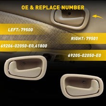 Load image into Gallery viewer, 1/2x for Toyota Corolla Outdoor Interior Front Handle Door Driver Rear Passenger