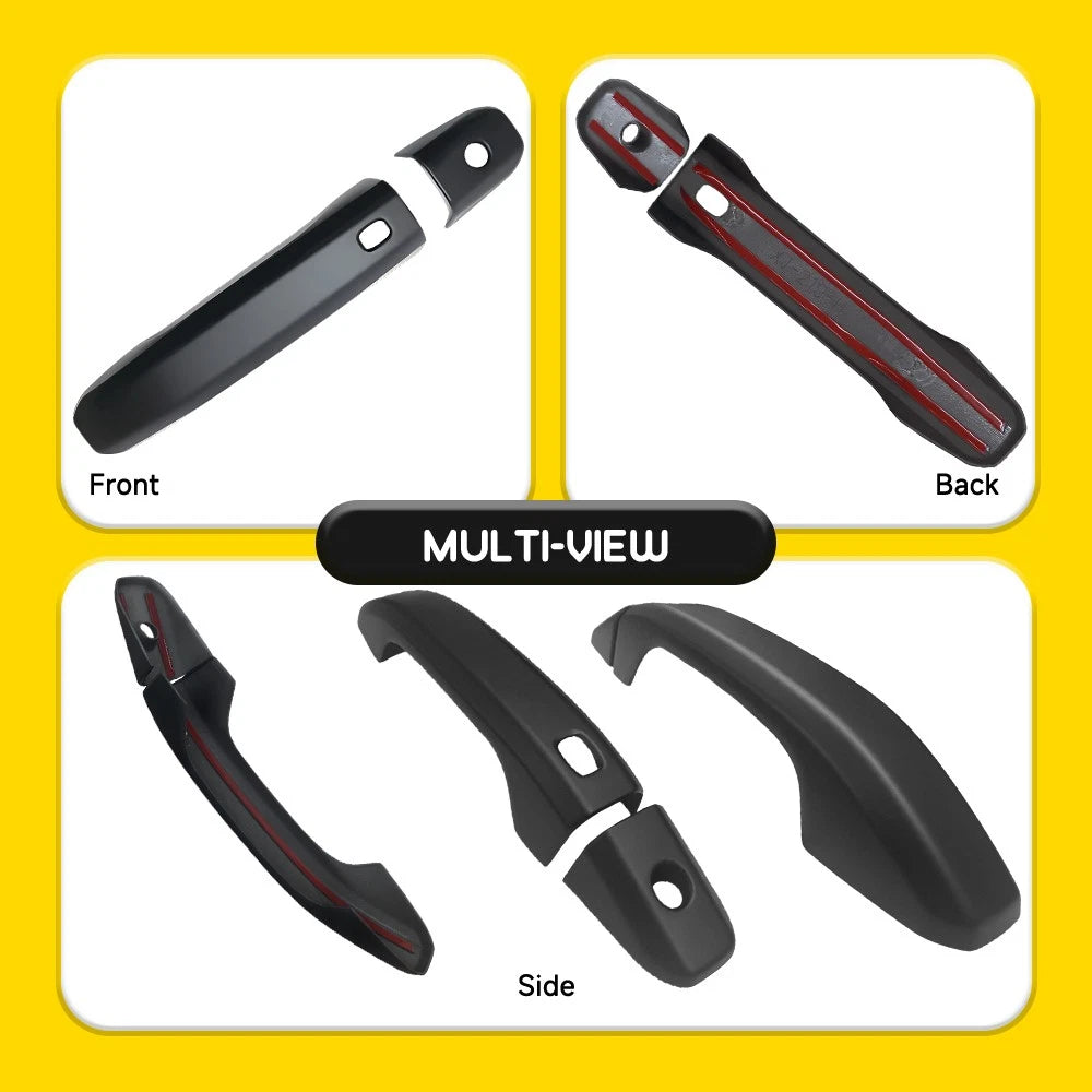 4x Matte Black Outer Door Handle Covers for 2019-2025 Chevy Silverado GMC Sierra
