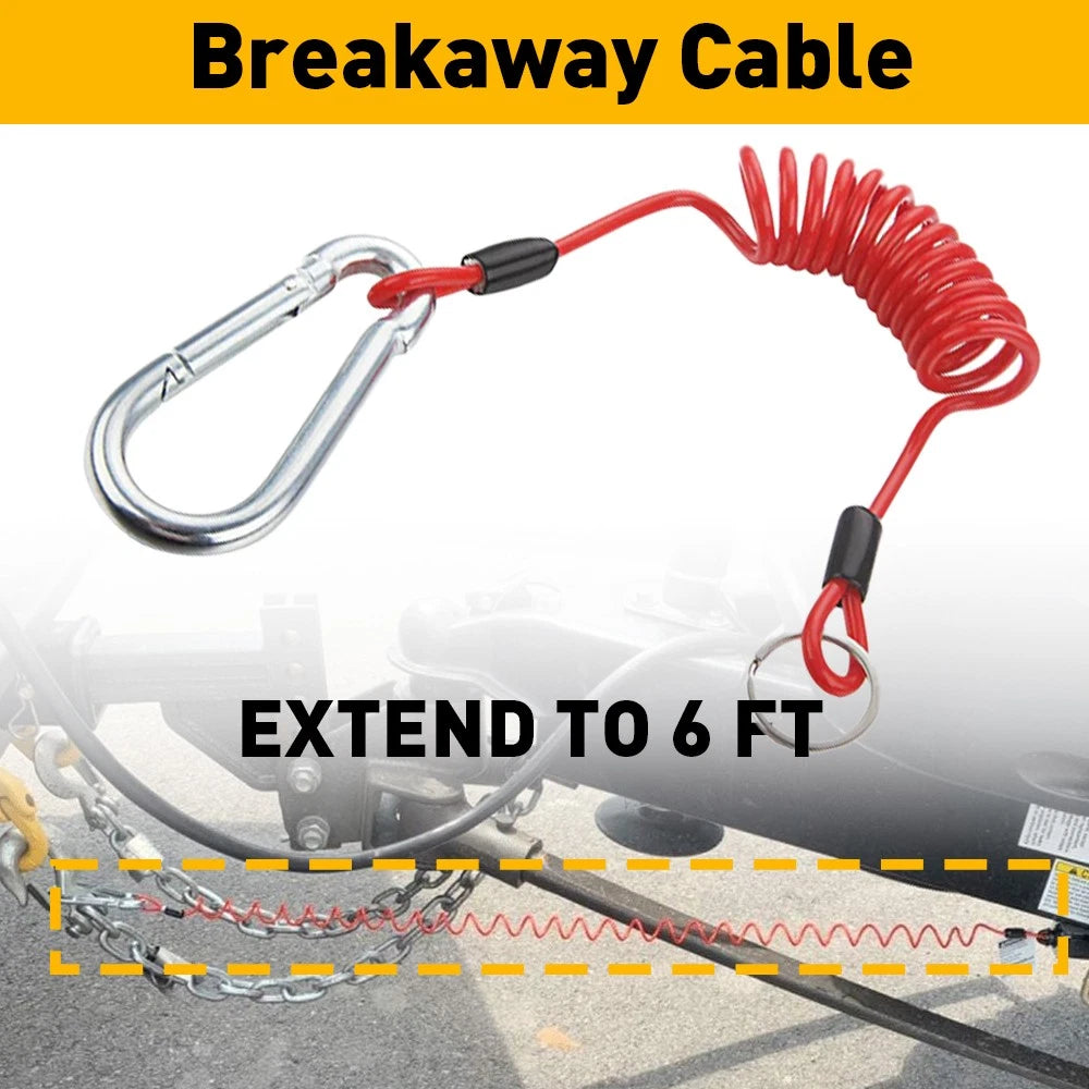 Fastway 80-01-2160 Retailed 6' Universal ZIP Coiled Breakaway Cable w/ Snap Ring