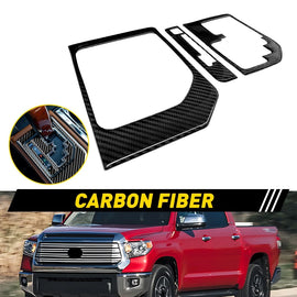 Fit Toyota Tundra 2014-2021 Gear Shift Panel Carbon Fiber Interior Frame Trim 3x