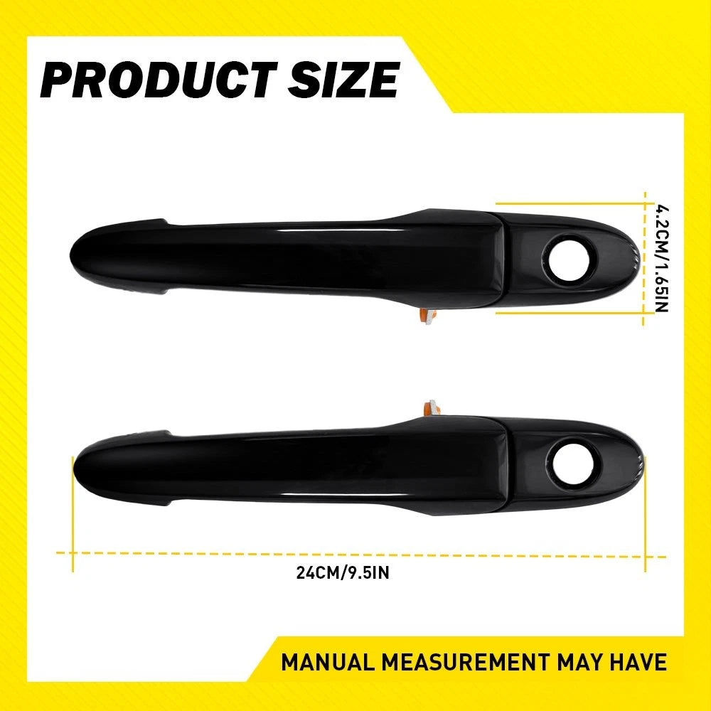 Front Left&Right 2PCS Door Handle Exterior Black Fit 2007-2013 Chevrolet Impala