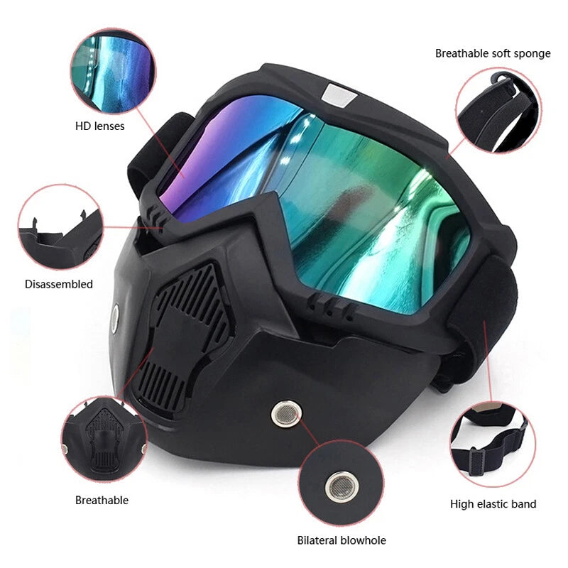 Safety Work Full Face Mask Shield & Goggles, Construction Eye Protection Eyewear