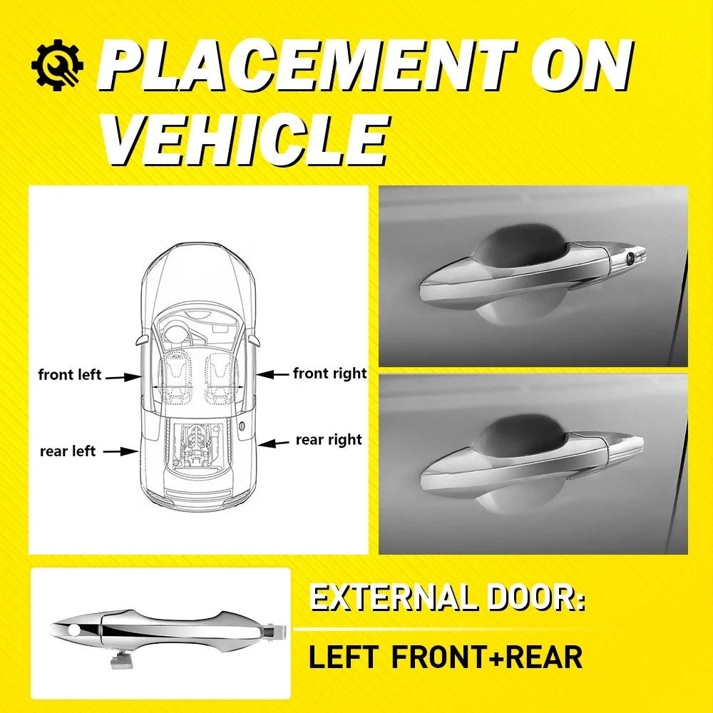 Chrome ABS 2-20X Door Handle Outer Front+Rear for 2007-2013 Acura MDX Base Left