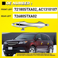 Load image into Gallery viewer, Chrome ABS 2-20X Door Handle Outer Front+Rear for 2007-2013 Acura MDX Base Left