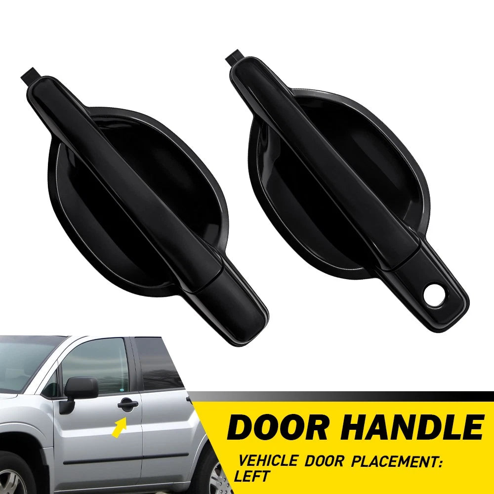 2X Black Exterior Door Handle for 2004-2011 Mitsubishi Endeavor Front&Rear Left