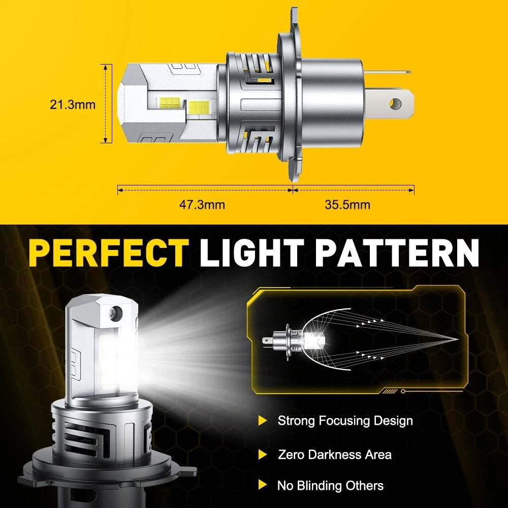 2-20X AUXITO 9003 H4 LED Headlight Bulb Hi Low Beam Combo 6500K White Canbus M6S