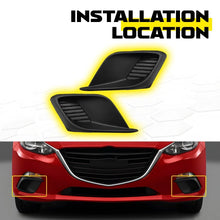 Load image into Gallery viewer, 2-20 Front Left Right Fog Light Hole Lamp Bezel Trim Black for 2014-2016 Mazda 3
