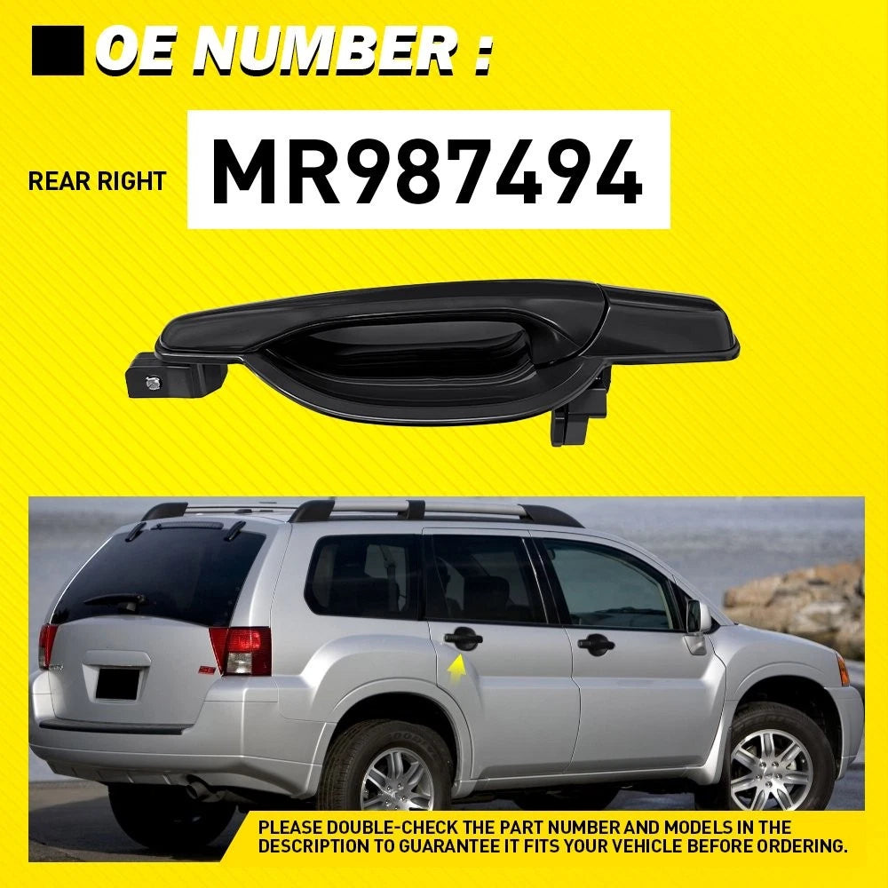 Fit 2004-2011 Mitsubishi Endeavor Outer Black Door Handle 1-10X Rear Right Side