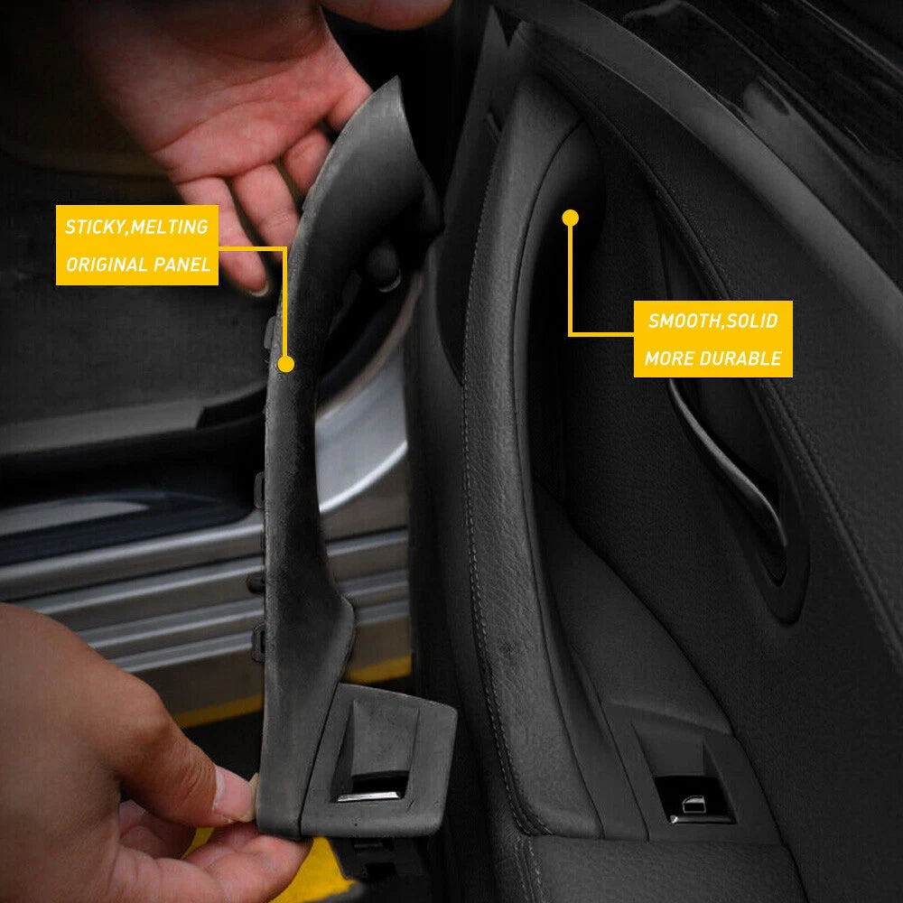 Inner Door Panel Handle Pull Cover Trim Fit Set BMW 5 Series F10 F11 F18 Black
