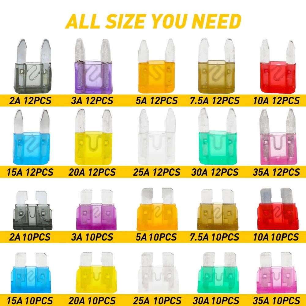 220Pcs Car Assorted Auto Fuse Replacement regular fuses size blade ATO ATC ATM