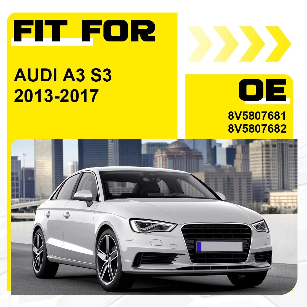 Front Left Right Bumper Fog Light Cover Grille Bezel for Audi A3 S3 2013-2017