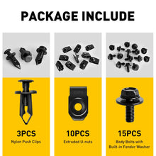 Load image into Gallery viewer, 28pcs Car Shield Splash Engine Kit Body Screw Bolts Nut Fender Bumper Clip Rivet