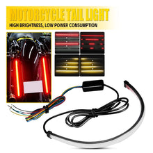 Load image into Gallery viewer, 1PCS Motorcycle LED Strip Flowing Light Brake Turn Signal Tail Red+Amber Lamp