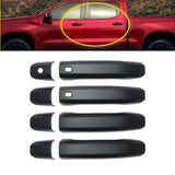 4x Matte Black Outer Door Handle Covers for 2019-2025 Chevy Silverado GMC Sierra
