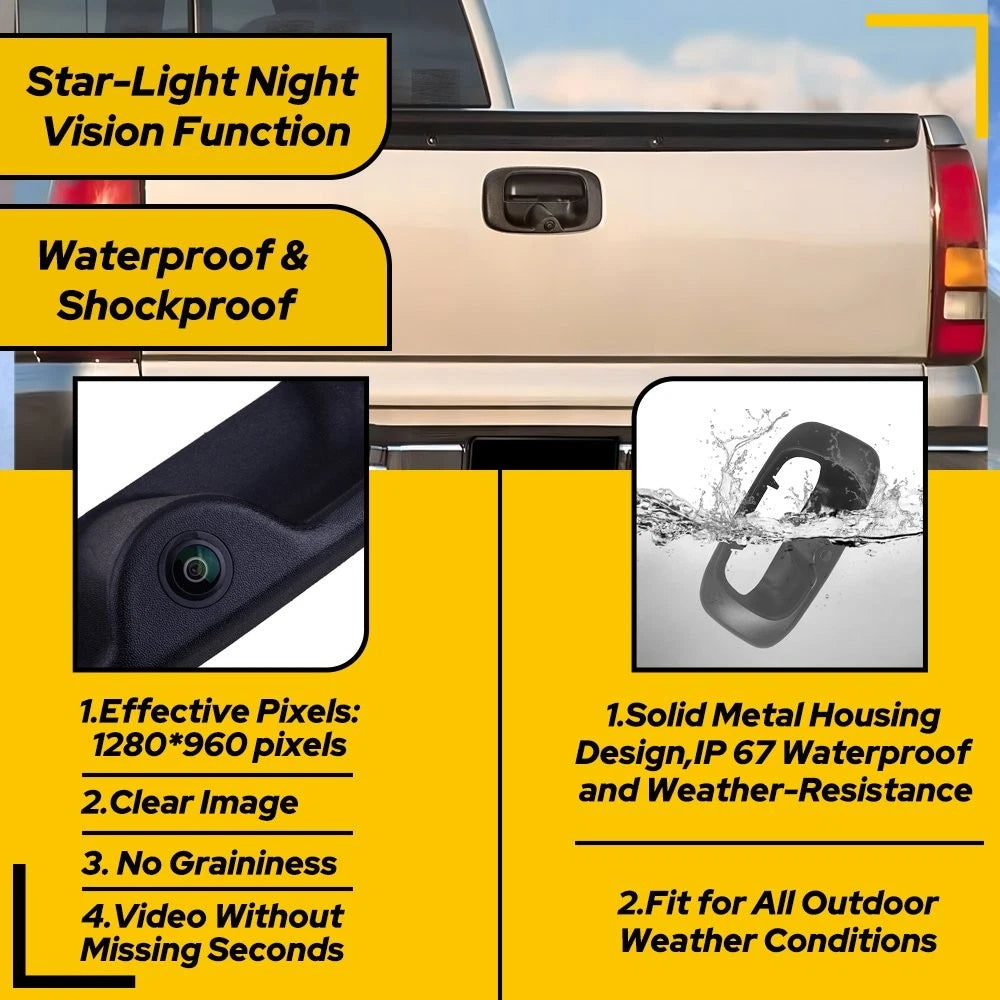 1X Tailgate Bezel Handle Camera Backup For Silverado Chevy 99-06 GMC Sierra 1500