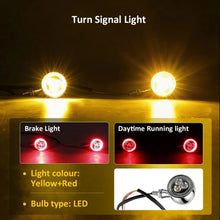 Load image into Gallery viewer, 4PCS Motorcycle LED DRL Turn Signal Light Indicator Amber Red Chrome Front Rear