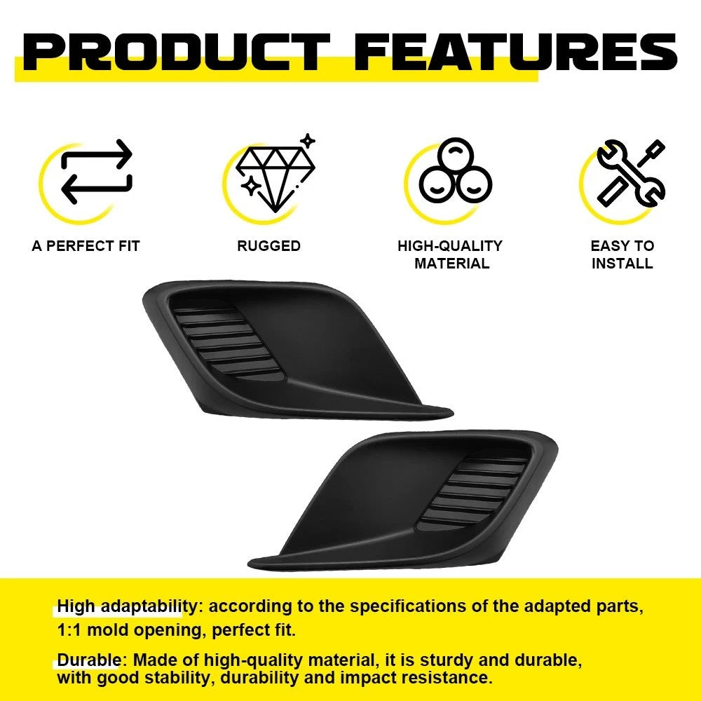2-20 Front Left Right Fog Light Hole Lamp Bezel Trim Black for 2014-2016 Mazda 3