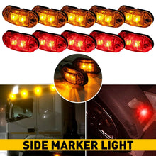 Load image into Gallery viewer, LED 10PCS LIGHTS MARKER CLEARANCE SIDE RED AMBER TRAILER TRUCK RV CARAVAN LIGHT
