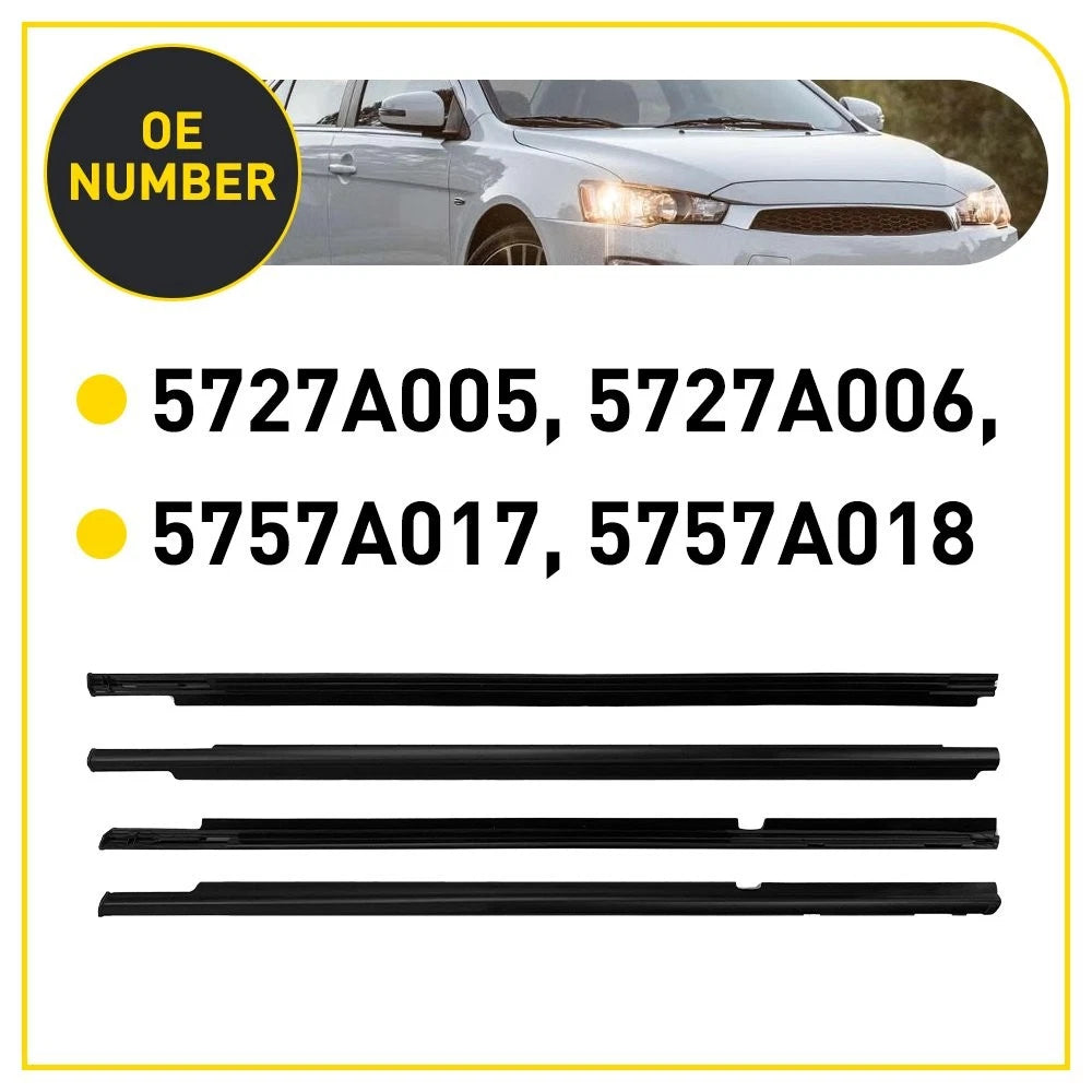 4-40 Weatherstrip Window Trim Seal Belt Front Rear for 2008-17 Mitsubishi Lancer