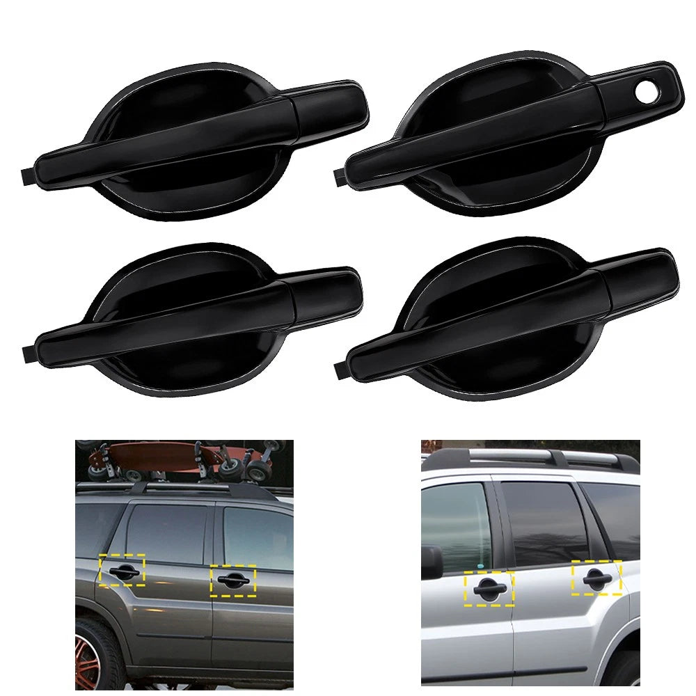 Outer Door Handle Black For 2004-2011 Mitsubishi Endeavor Front Rear Left Right