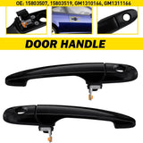 Front Left&Right 2PCS Door Handle Exterior Black Fit 2007-2013 Chevrolet Impala